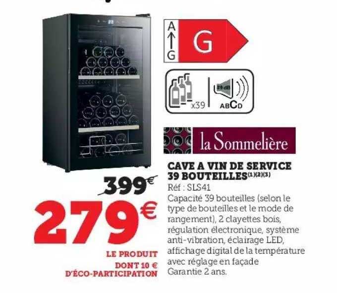 cave à vin de service 39 bouteilles la sommelière