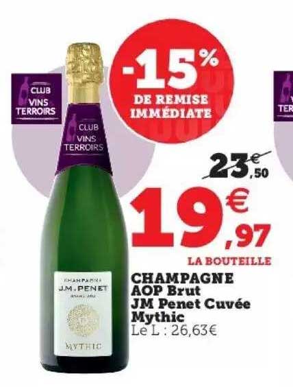 champagne aop brut jm penet cuvée mythic