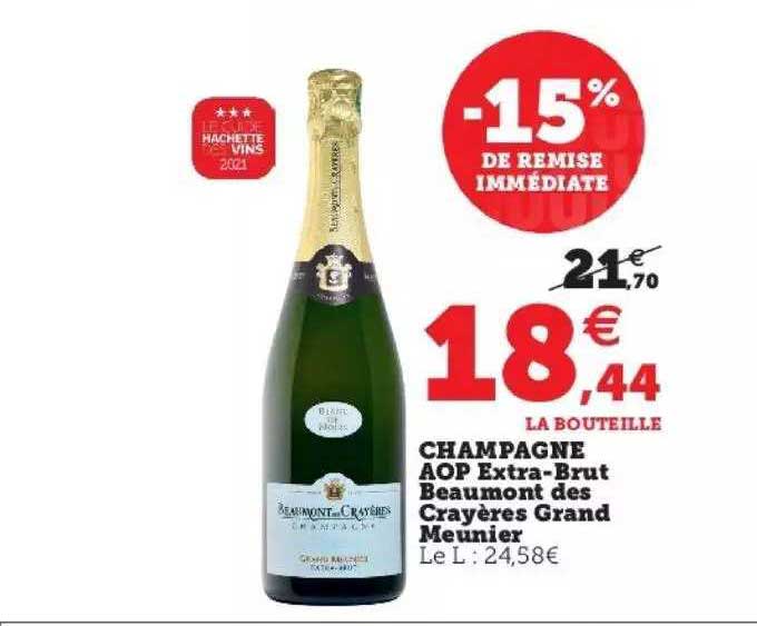 champagne aop extra-brut beaumont des crayères grand meunier