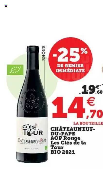 châteauneuf-du-pape aop rouge les clés de la tour bio 2021