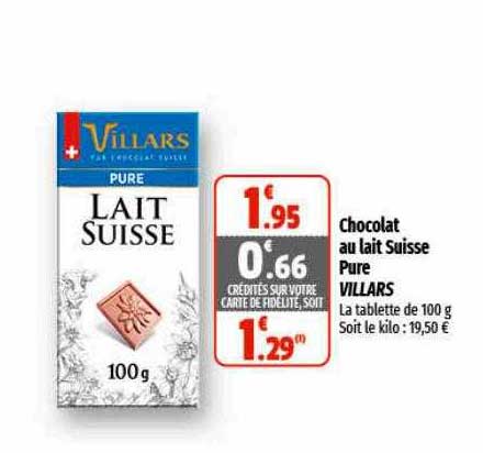 Chocolat Au Lait Suisse Pure Villars