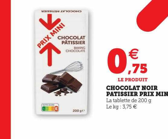 chocolat noir pâtissier prix mini