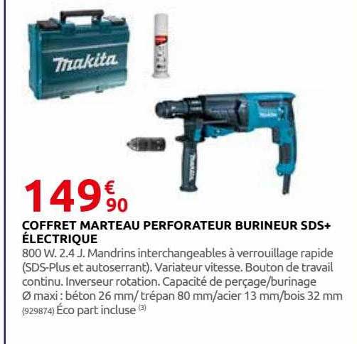 coffret marteau perforateur burineur sds+ électrique makita