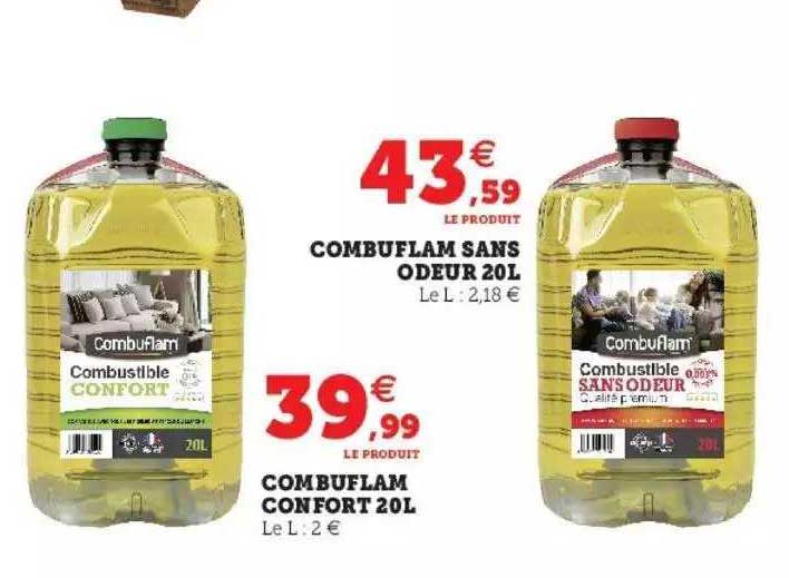 combuflam sans odeur 20l, combuflam confort 20l