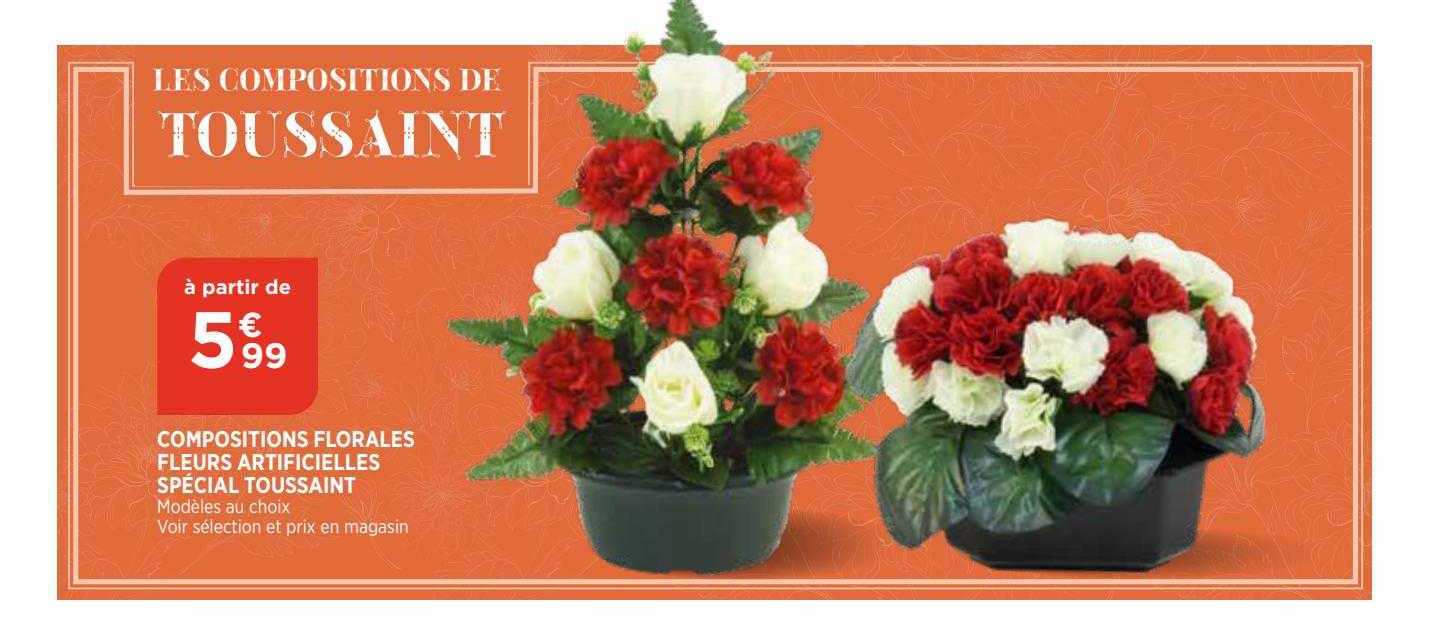 compositions florales fleurs artificielles spécial toussaint