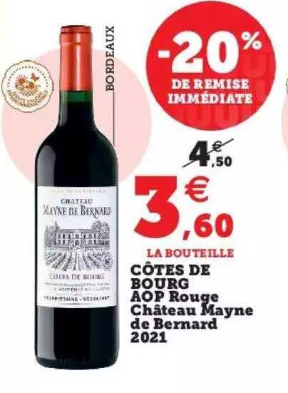 côtes de bourg aop rouge château mayne de bernard 2021