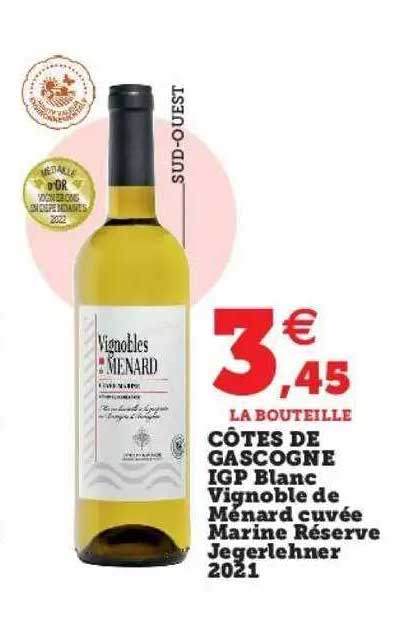 côtes de gascogne igp blanc vignoble de ménard cuvée marine réserve jegerlehner 2021