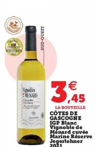 côtes de gascogne igp blanc vignoble de ménard cuvée marine réserve jegerlehner 2021