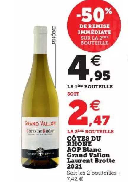 côtes du rhône aop blanc grand vallon laurent brotte 2021