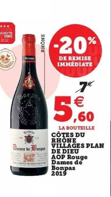 côtes du rhône villages plan de dieu aop rouge dames de bonpas 2019