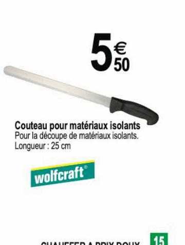 couteau pour matériaux isolants