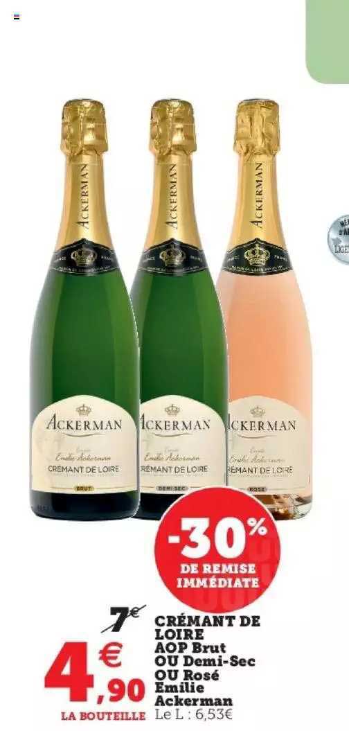 crémant de loire aop brut ou demi-sec ou rosé émilie ackerman