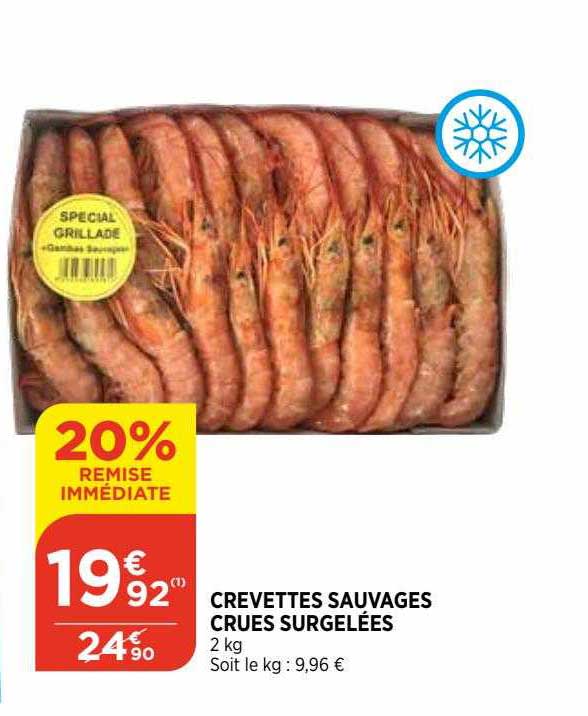 Crevettes Sauvages Crues Surgelées