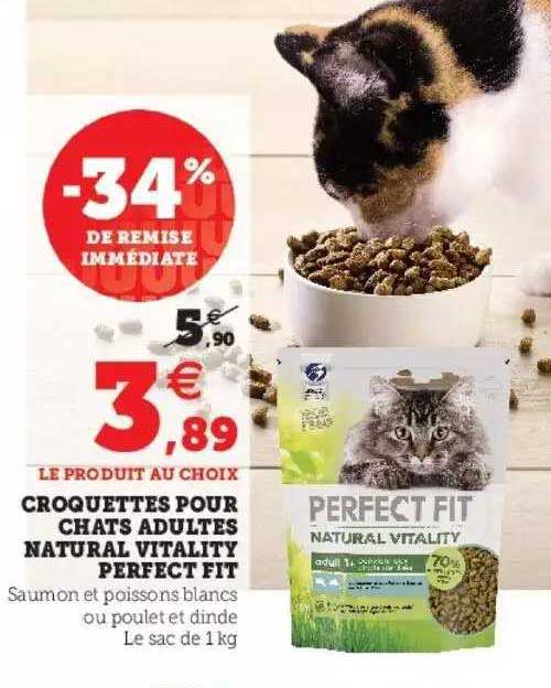 croquettes pour chats adultes natural vitality perfect fit