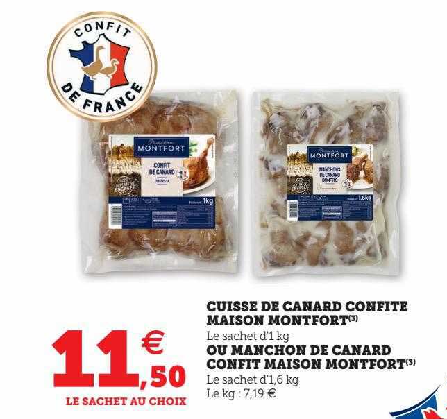 Cuisse De Canard Confite Maison Montfort Ou  Manchon De Canard Confit Maison Montfort