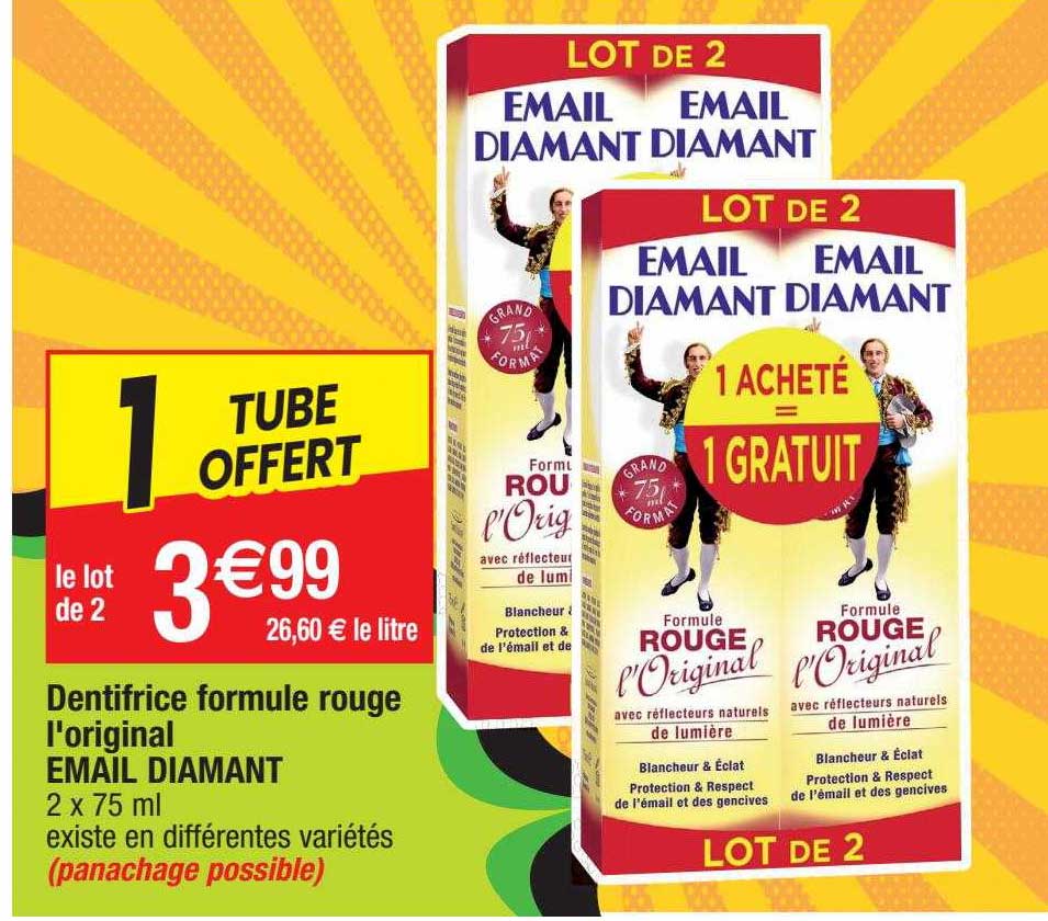 dentifrice formule rouge l'original émail diamant