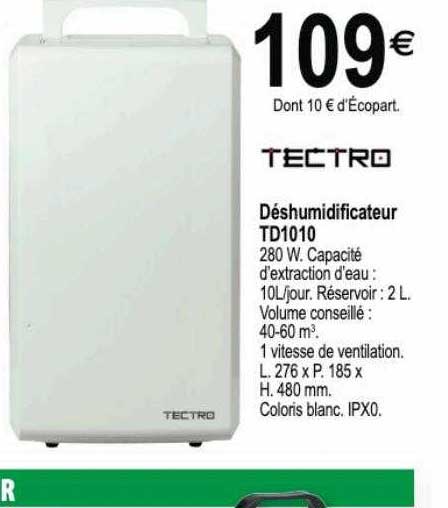 Déshumidificateur Td1010 Tectro