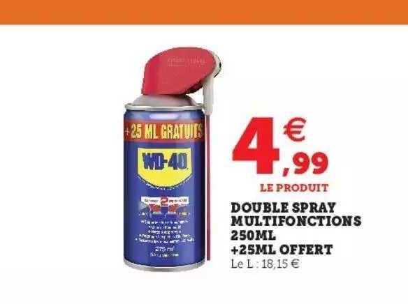 Double Spray Multifonctions 250ml + 25ml Offert Wd-40