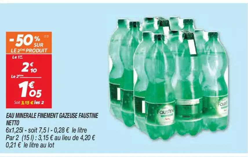 eau minérale finement gazeuse faustine netto