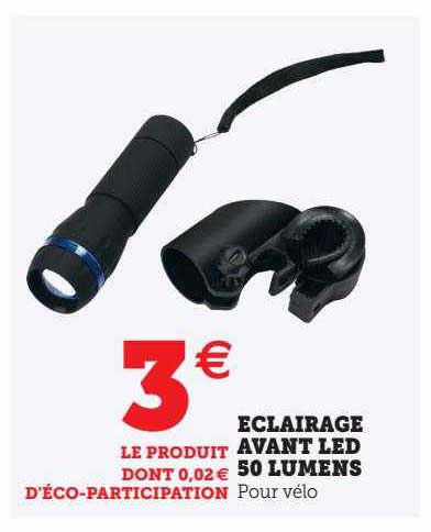 éclairage avant led 50 lumens