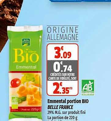 Emmental Portion Bio Belle France