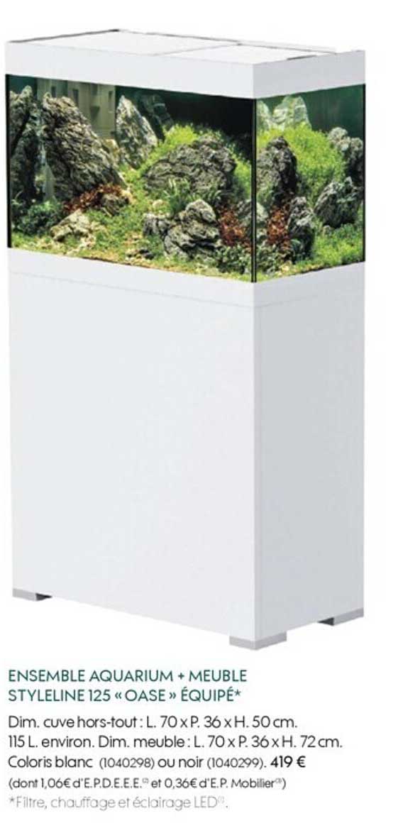 Ensemble Aquarium + Meuble Styleline 125 «oase» équipé
