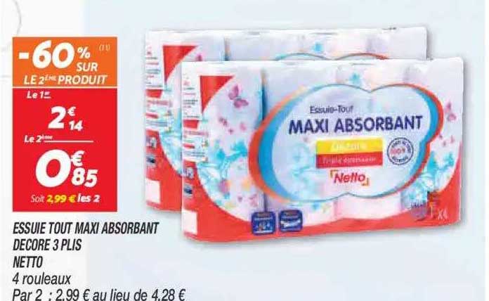 essuie tout maxi absorbant décore 3 plis netto