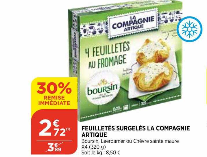 feuilletés surgelés la compagnie artique