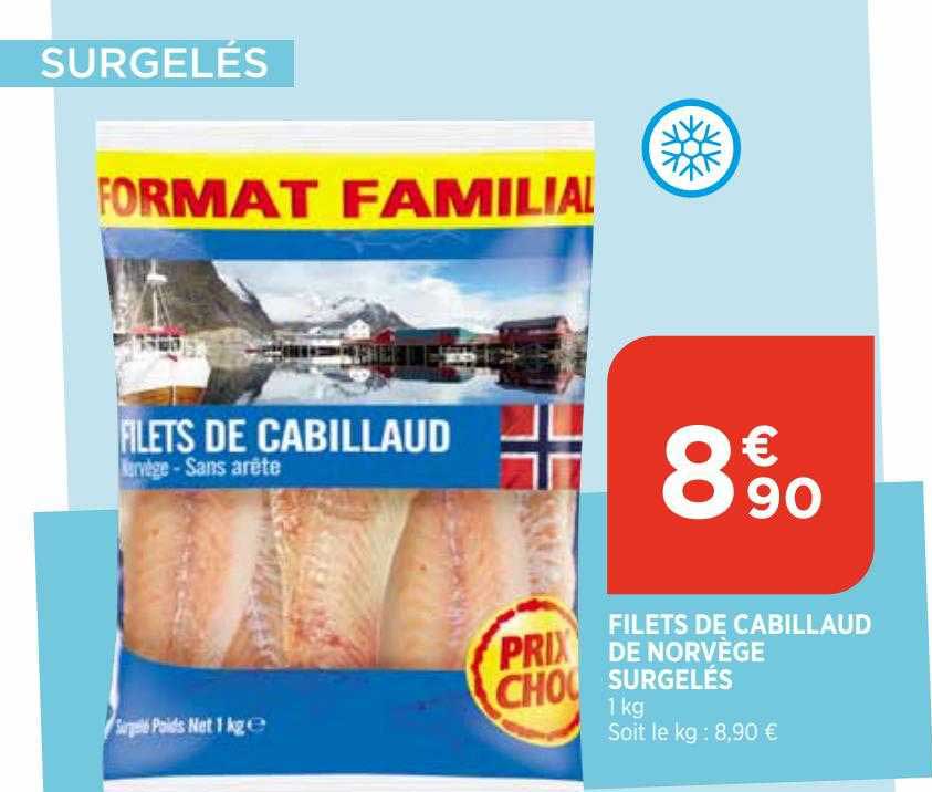 Filets De Cabillaud De Norvège Surgelés