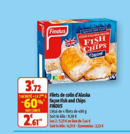 filets de colin d'alaska façon fish and chips findus