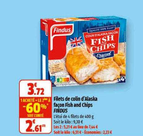 filets de colin d'alaska façon fish and chips findus