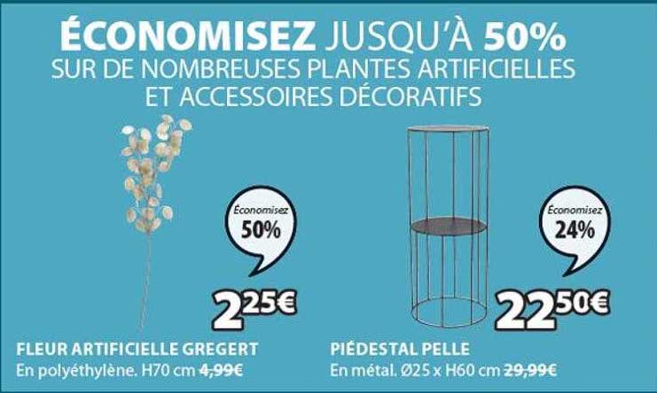 fleur artificielle gregert, piédestal pelle