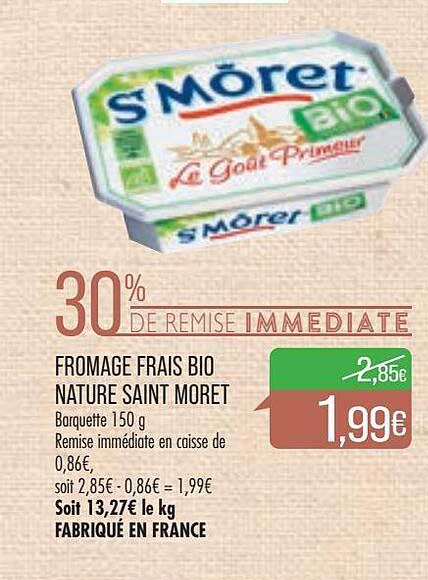 fromage frais bio nature saint moret