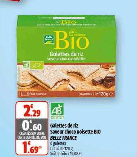 Galettes De Riz Saveur Choco Noisette Bio Belle France