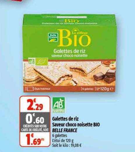 Galettes De Riz Saveur Choco Noisette Bio Belle France