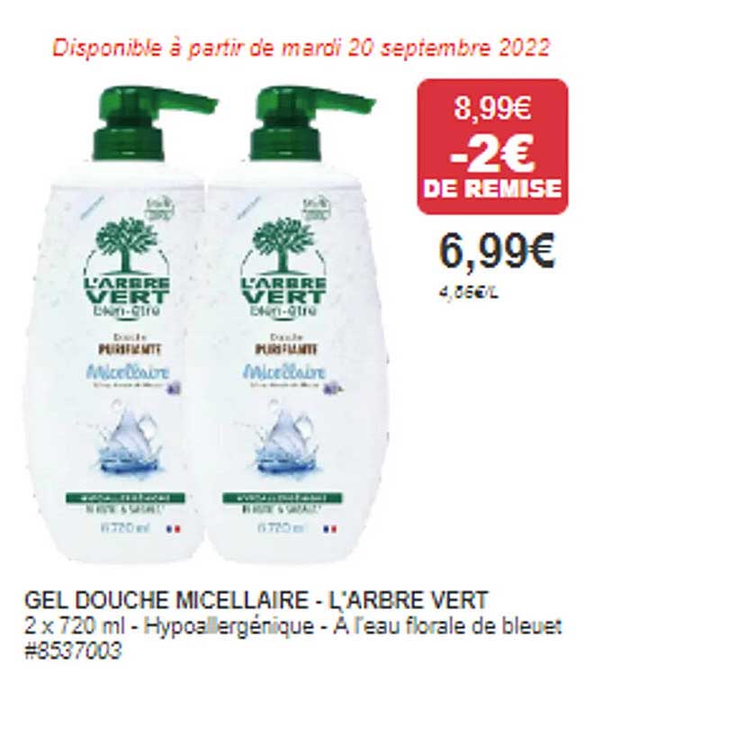 gel douche micellaire - l'arbre vert