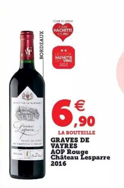 Graves De Vayres Aop Rouge Château Lesparre 2016