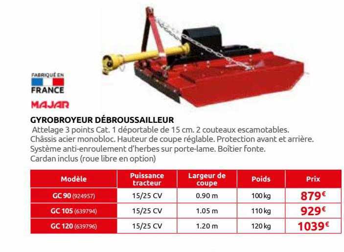 gyrobroyeur débroussaillaur majar