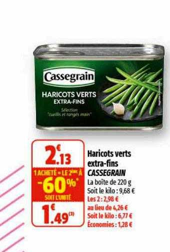 haricots verts extra-fins cassegrain