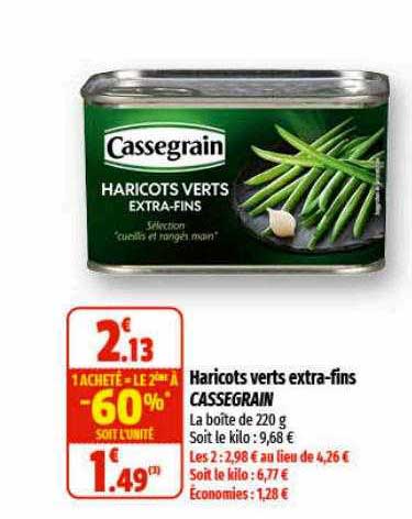 haricots verts extra-fins cassegrain