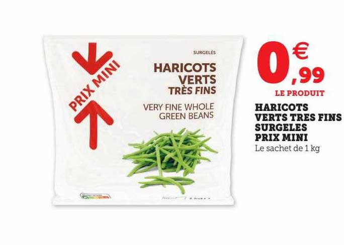 haricots verts très fins surgelés prix mini