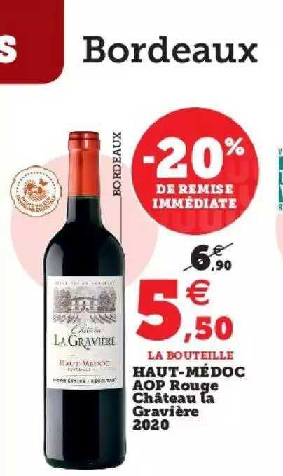 haut-médoc aop rouge château la gravière 2020