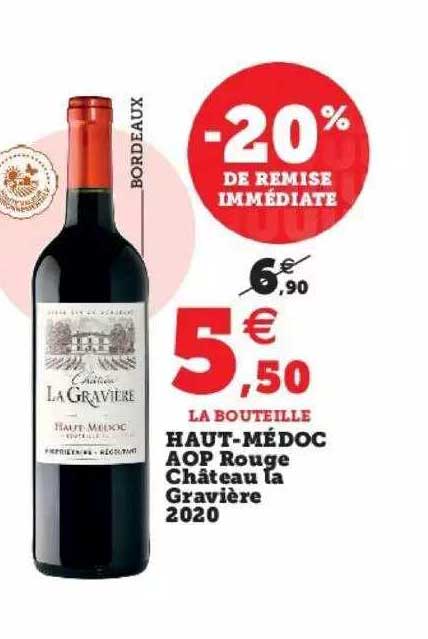 haut-médoc aop rouge château la gravière 2020