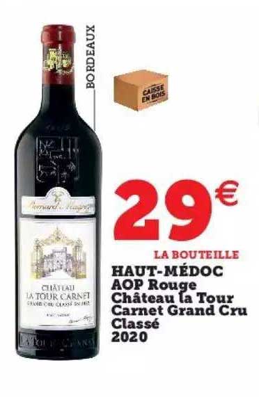 haut-médoc aop rouge château la tour carnet grand cru classé 2020