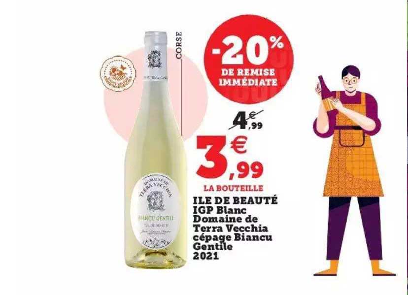 île de beauté igp blanc domaine de terra vecchia cépage biancu gentile 2021