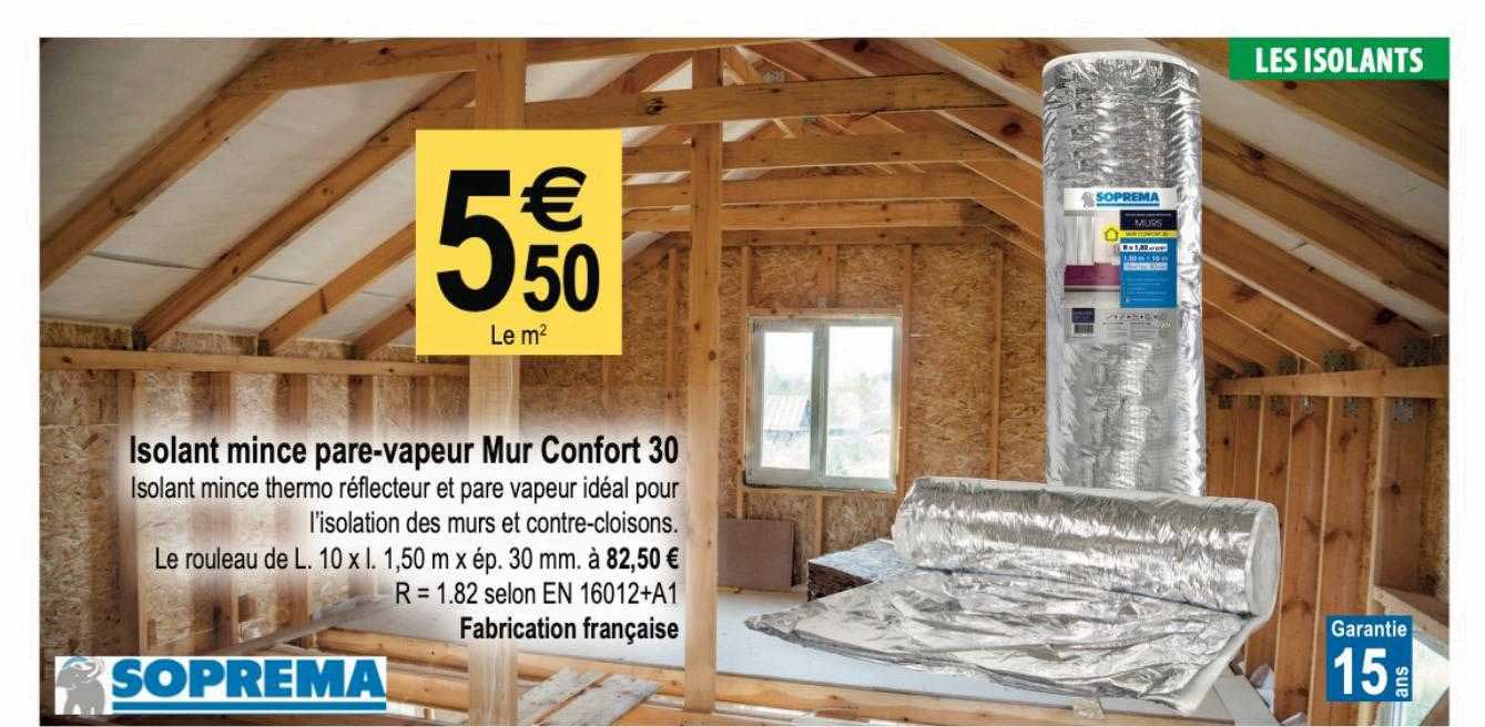 isolant mince pare-vapeur mur confort 30 soprema