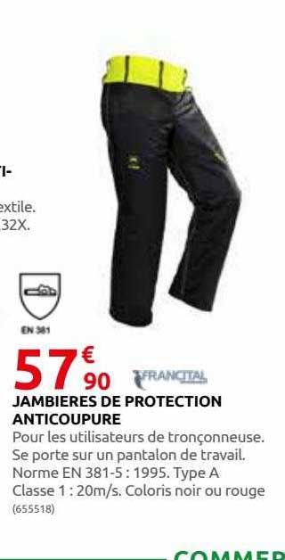 jambières de protection anticoupure