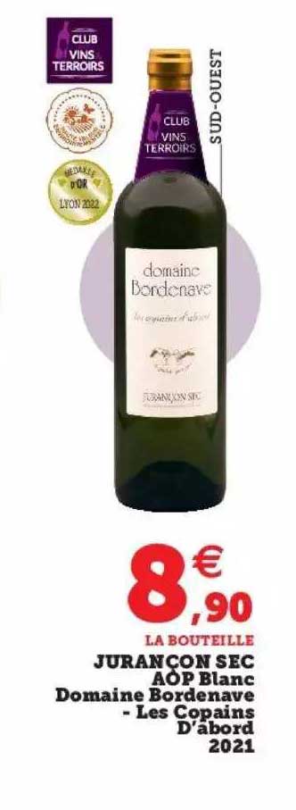 jurançon sec aop blanc domaine bordenave - les copains d'abord 2021