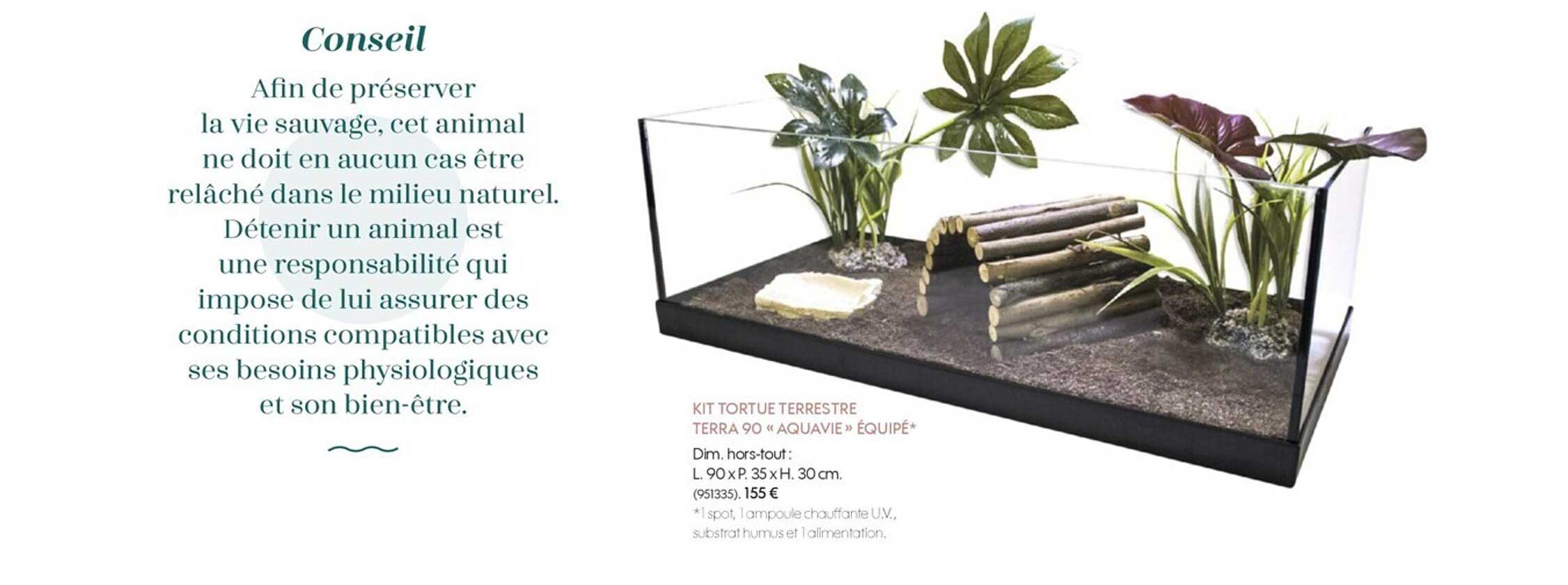 kit tortue terrestre terra 90 «aquavie» équipé