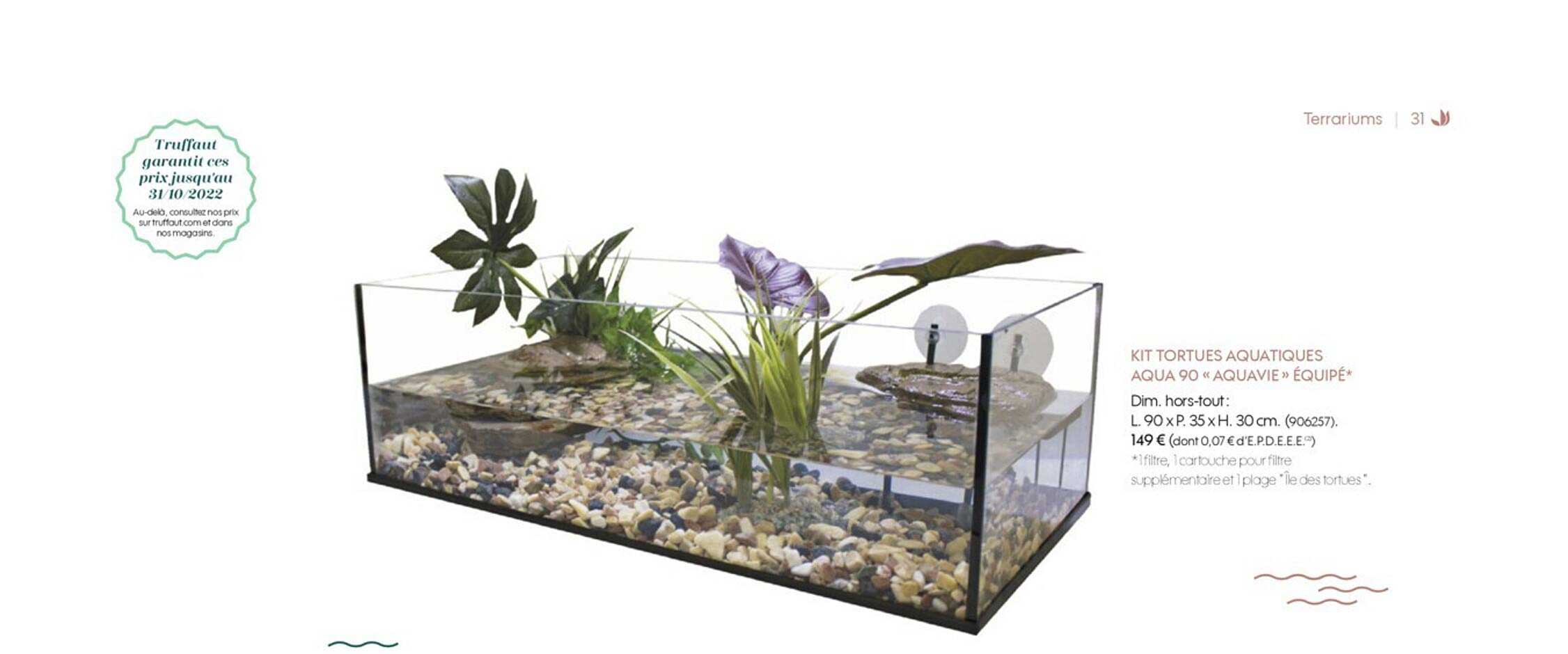 kit tortues aquatiques aqua 90 «aquavie» équipé